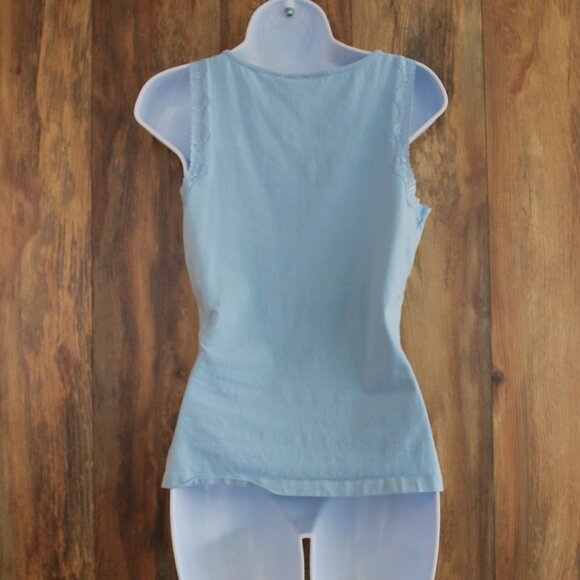 Croft & Barrow Stretch Tank Blouse Shirt Blue Size Small - Picture 2 of 3